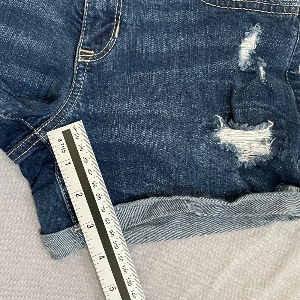 Abercrombie‎ Kids Girls Denim Distressed Cuffed Midi Shorts Size 13 14
